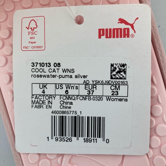PUMA women’s Cool Cat pink slide sandals Size 6 - Picture 7 of 7